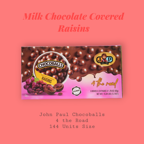 Wholesale - JP ChocoBalls Raisins - Milk Chocolate - 4 the Road